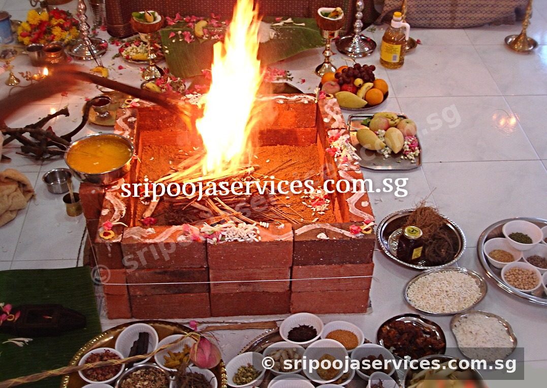 Homam with traditional offerings
