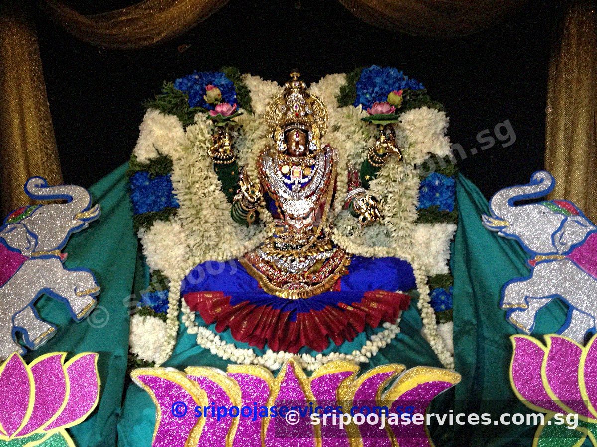 Goddess alankaram with lotus decoration